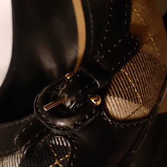 BURBERRY LEATHER NOVA CHECK PUMPS 39 - Picture 3 of 16